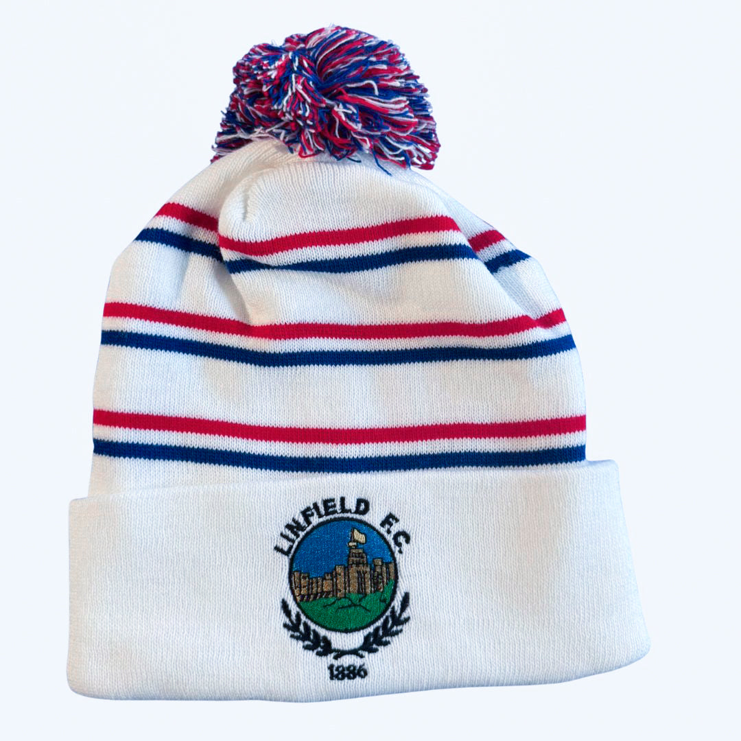 Linfield White Vintage Bobble Hat