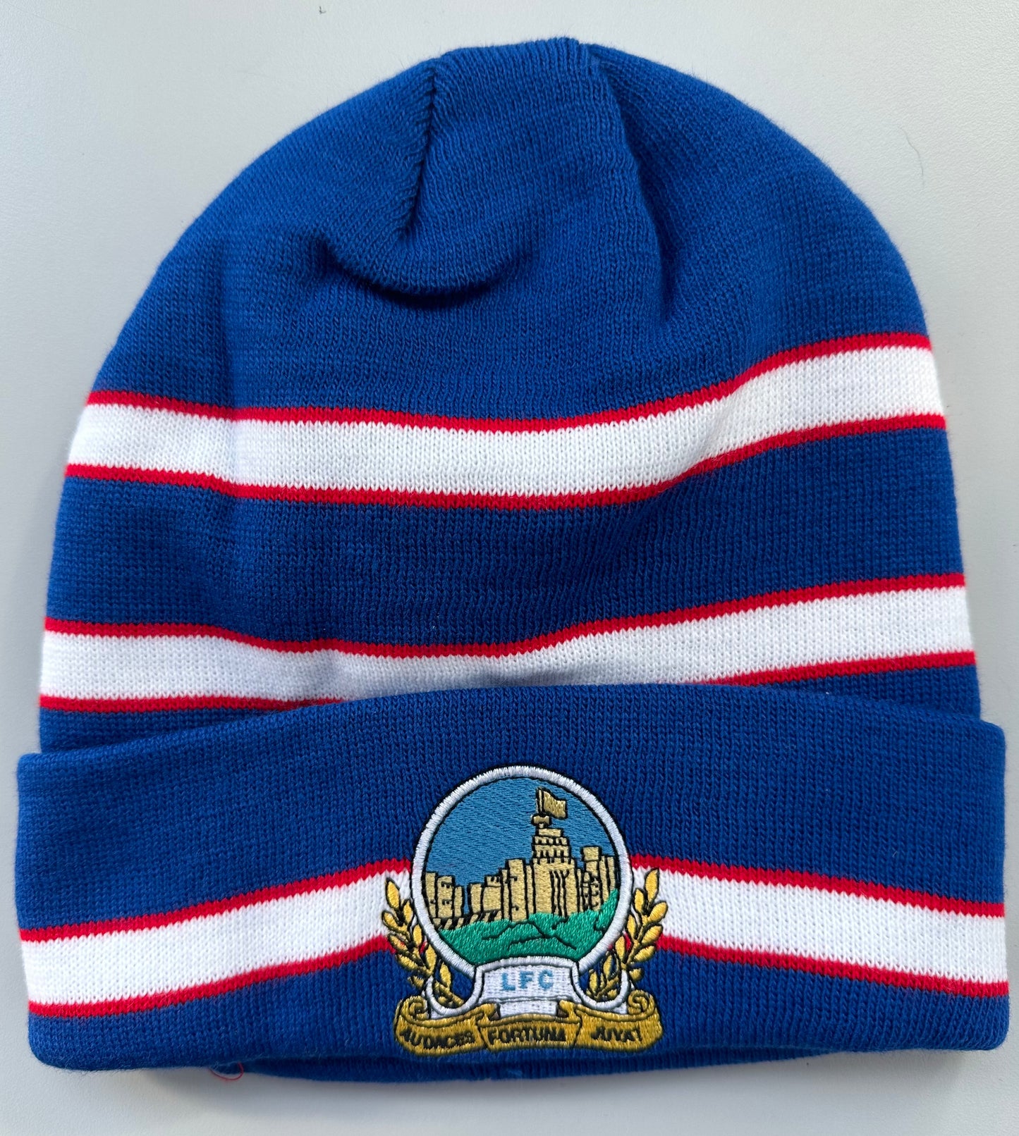 Red White Blue Striped Beanie Hat