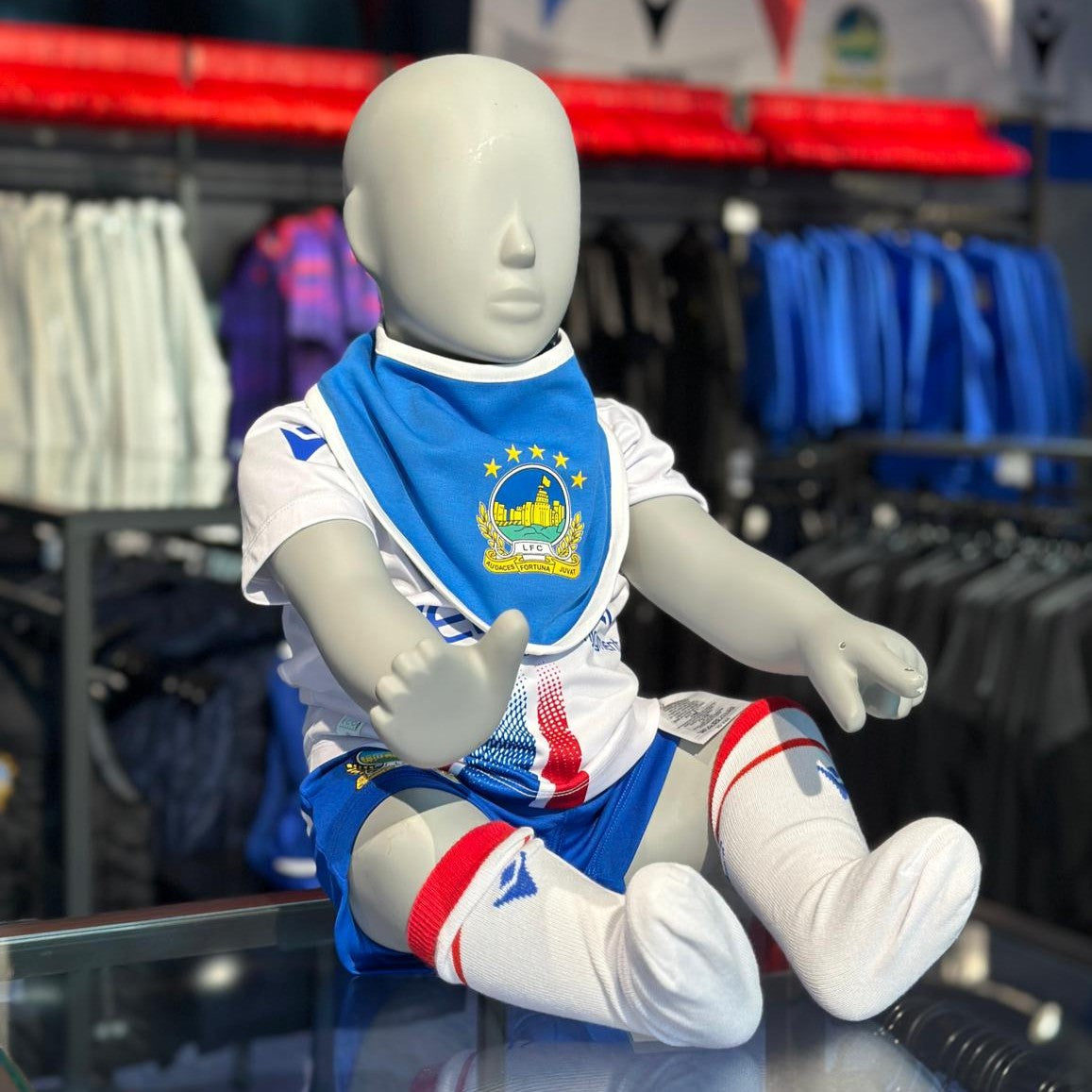 Linfield FC Baby Bib Set - Blue & White (2 Pack)